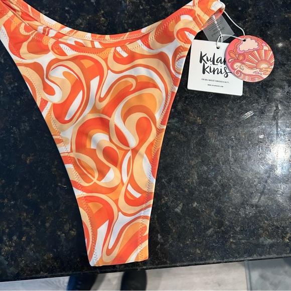 Kulani Kinis Other - Kulani Kinis Orange and White Swim Sarong